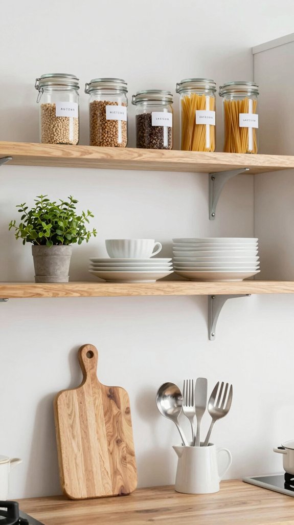19 Kitchen Shelving Ideas for Open and Functional Storage 8 visually cohesive kitchen organization