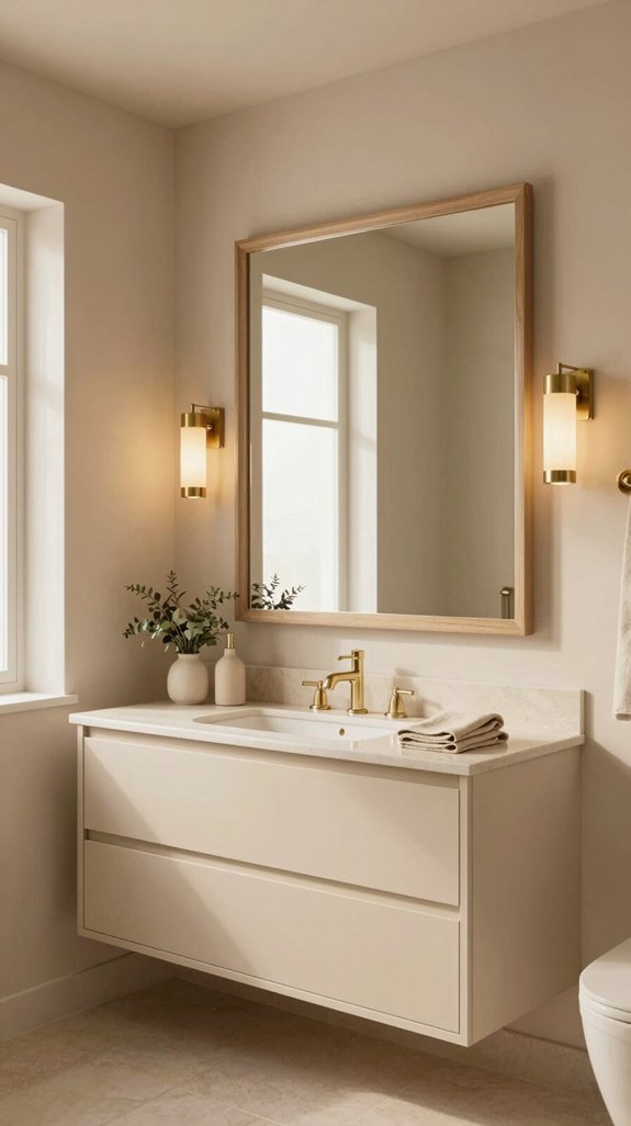 warm beige enhances reflections