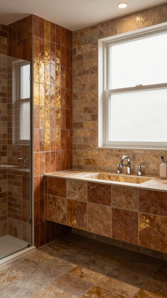 24 Bathroom Tiles Combination Ideas for a Designer Finish 4 warm earthy color palette