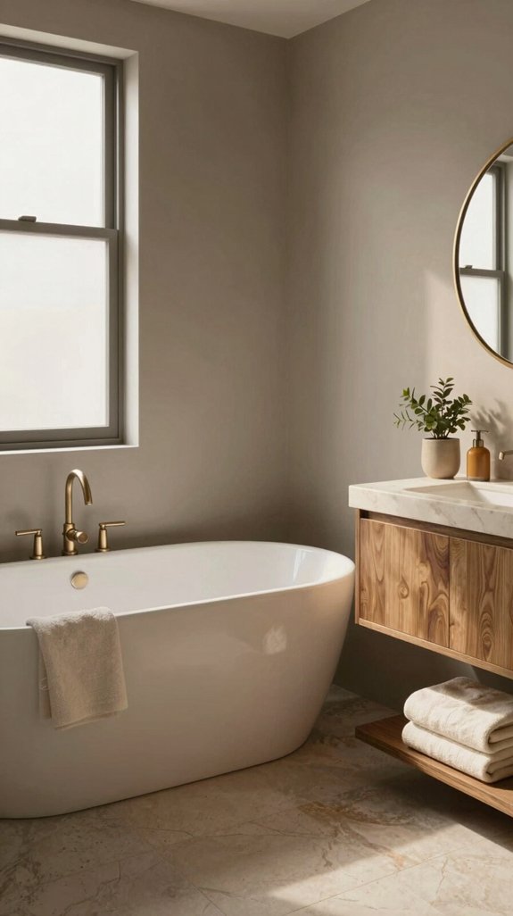 18 Warm Neutral Bathroom Ideas for a Cozy Retreat 4 warm gray paint options