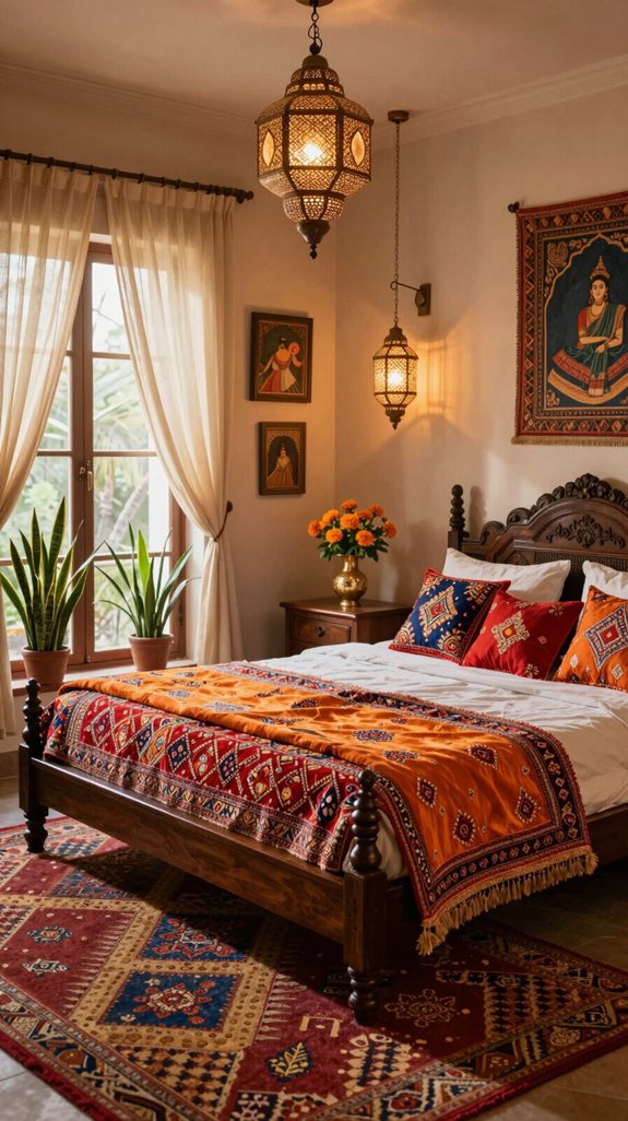 12 Indian Bedroom Decor Ideas With Cultural Charm 8 warm inviting ambient lighting