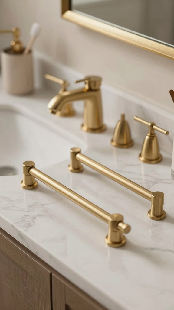 25 Bathroom Accessories Ideas That Elevate Your Decor 2 warm metallic hardware elegance