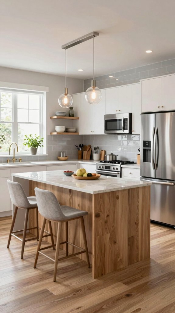 warm minimalism in kitchens