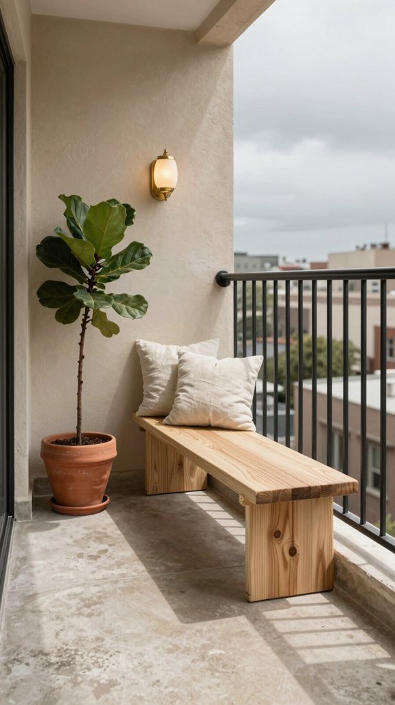 warm minimalist balcony design