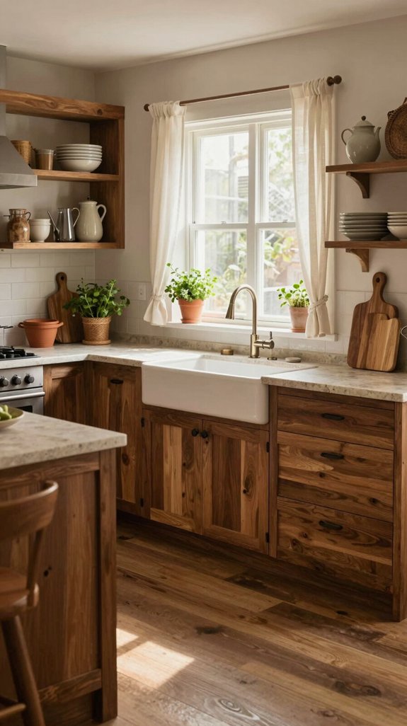 warm natural brown kitchens