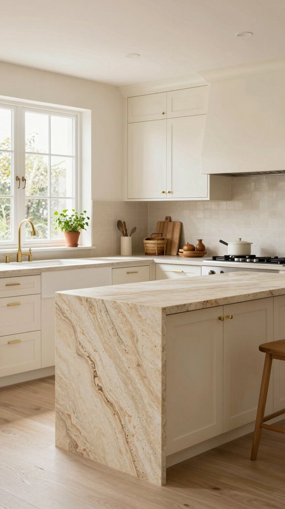 22 Kitchen Color Ideas That Feel Fresh and Modern 15 warm stone cream balance