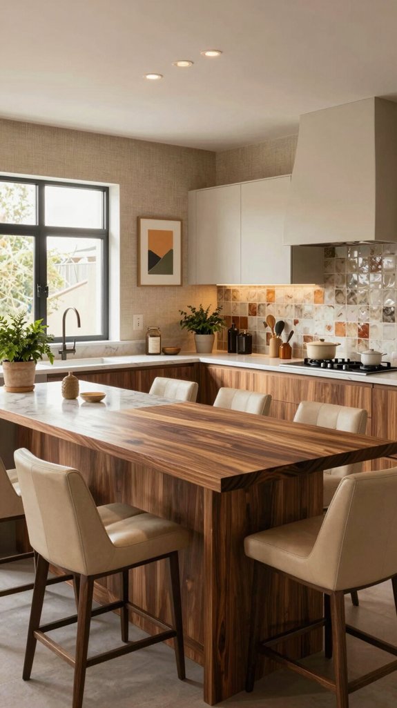 17 Kitchen Ideas Modern Luxury Homes Are Using 2 warm textured kitchen finishes