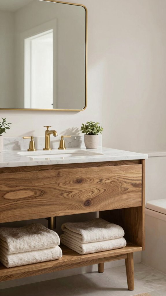 warm wood bathroom designs