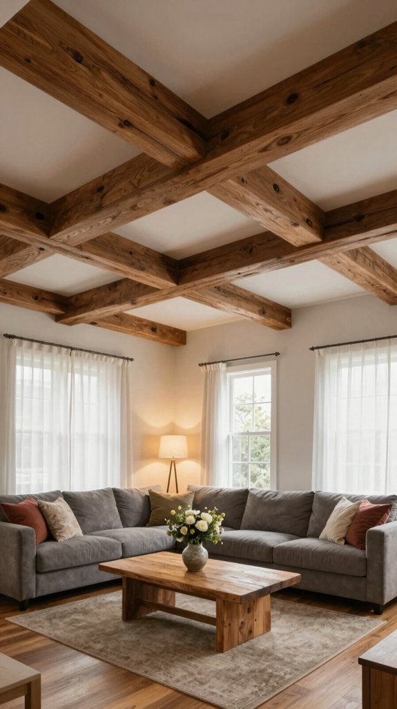 17 Latest Ceiling Design Ideas for Living Rooms 11 warmth and rustic charm