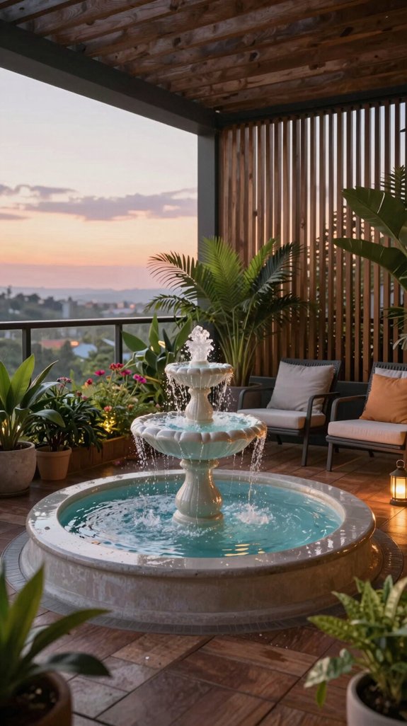 water feature enhances privacy