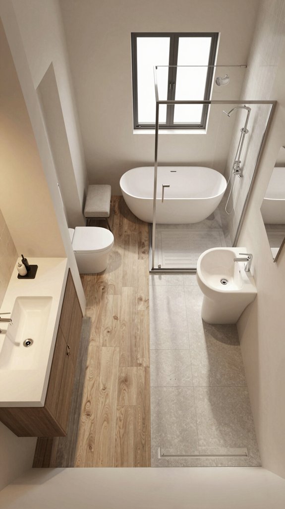 19 Bathroom Layout Ideas That Improve Flow and Function 6 wet and dry zone separation