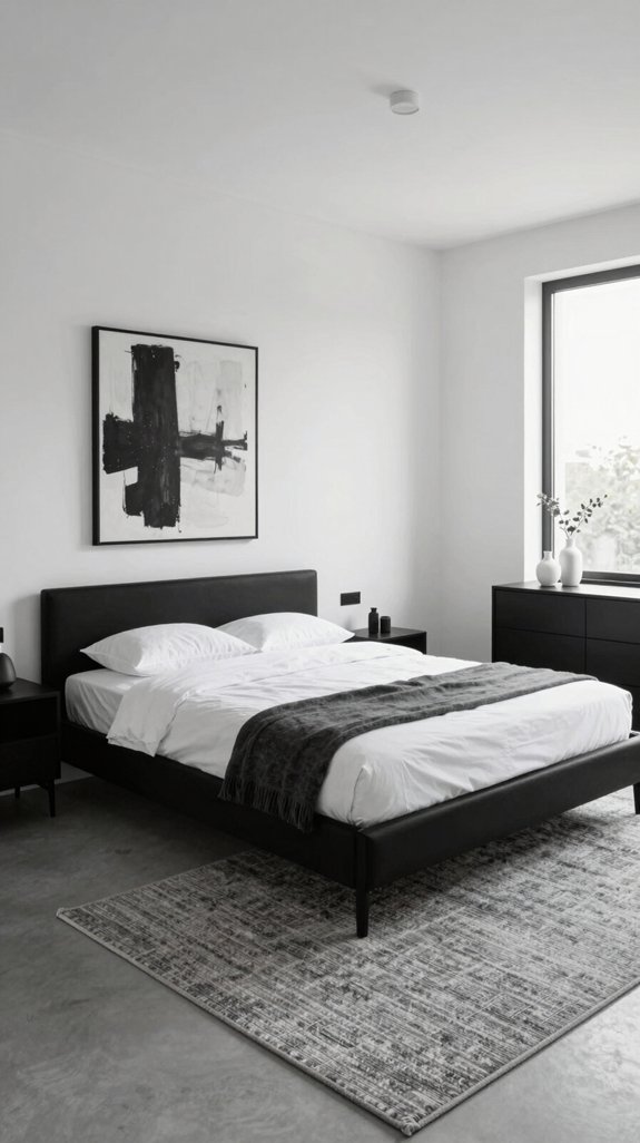 14 Black and White Bedroom Ideas That Never Go Out of Style 6 white walls create spaciousness