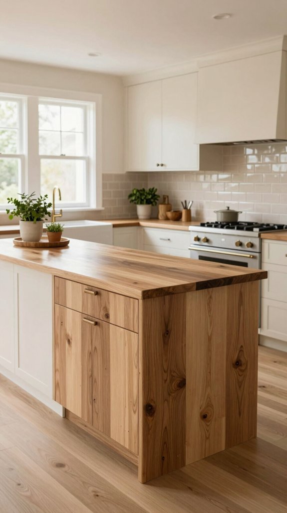 20 Neutral Kitchen Ideas That Feel Warm and Inviting 5 wood and glossy contrast