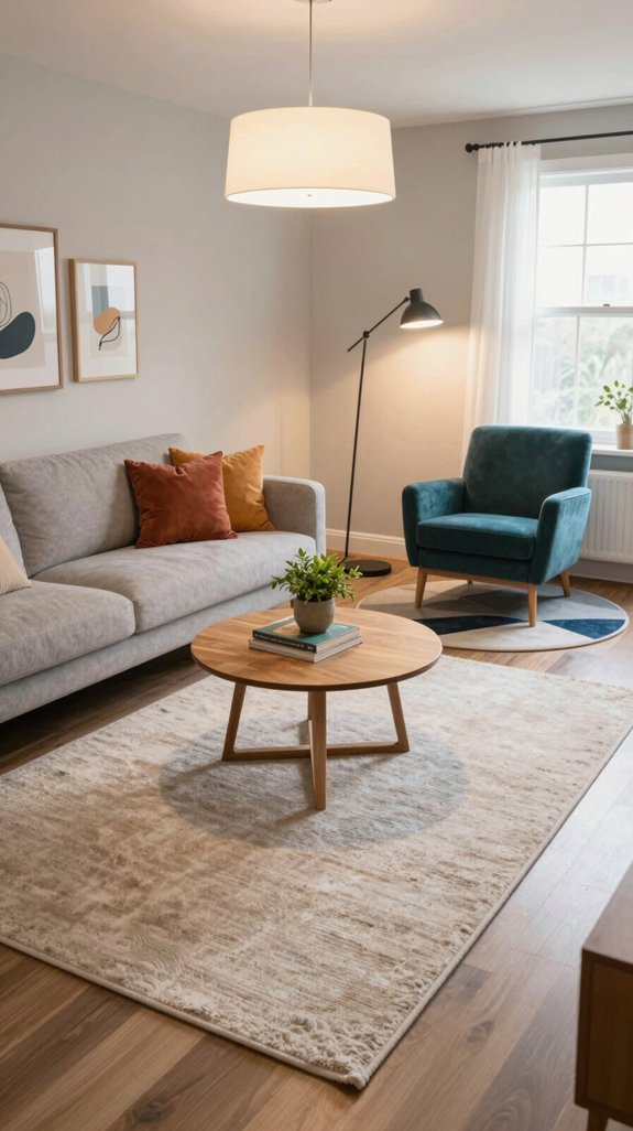zone space with rugs