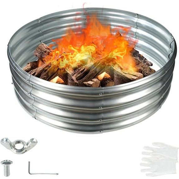 36 inch silver fire pit