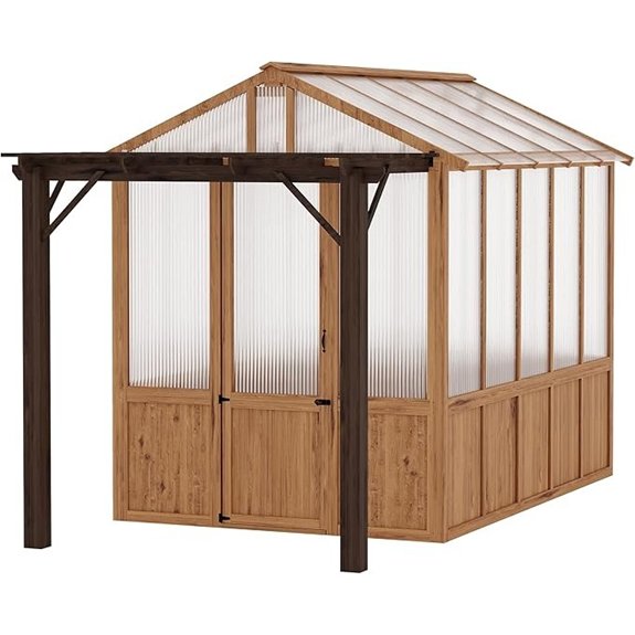 8x13ft wooden greenhouse pergola8x13ft wooden greenhouse pergola