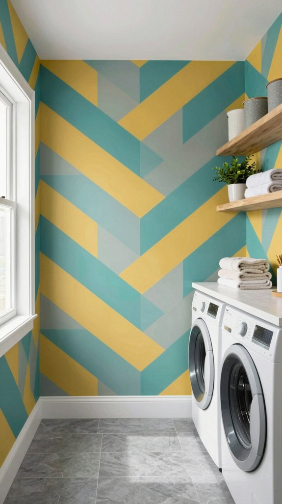 21 Laundry Room Ideas to Upgrade Your Space in Style 8 accent wall laundry charm