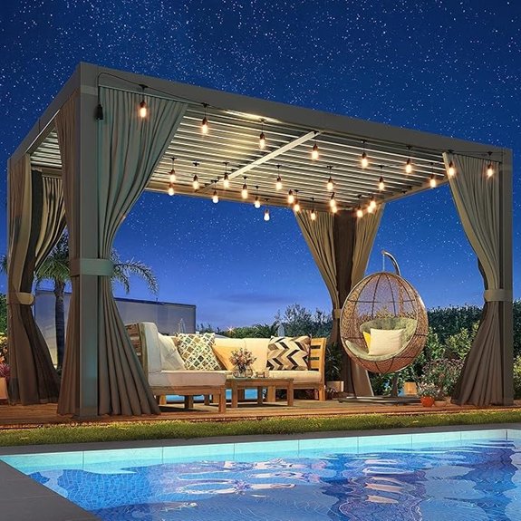 adjustable aluminum pergola roof