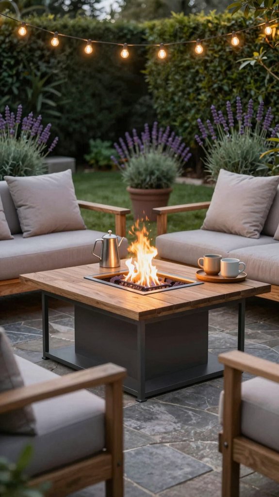 adjustable flame height fire table