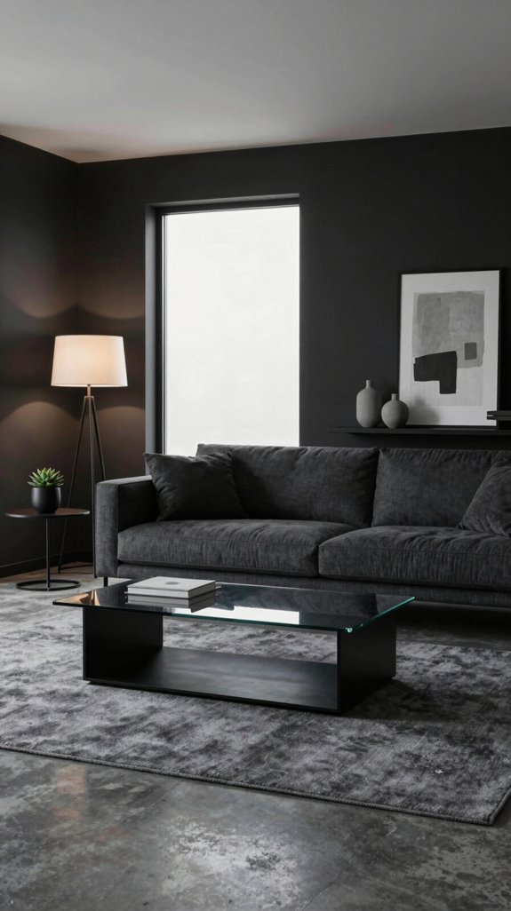 Black and Grey Interior Color Pairings That Feel Modern and Balanced 17 adjustable lighting matte accents