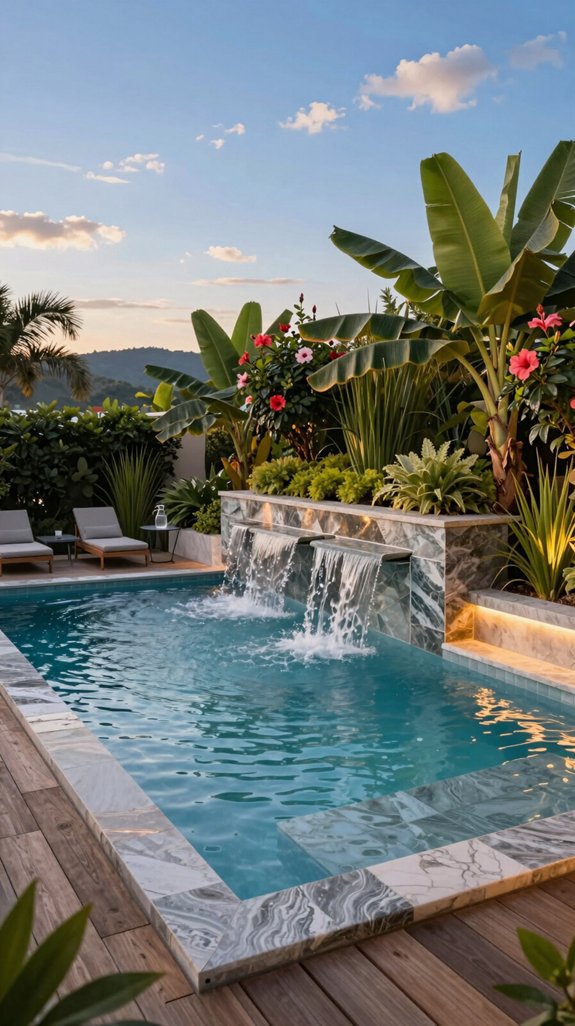 adjustable waterfall soundscape pool
