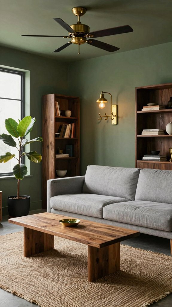 Army Green in Interiors: Colors That Complement This Earthy Shade 11 aged brass modern elegance