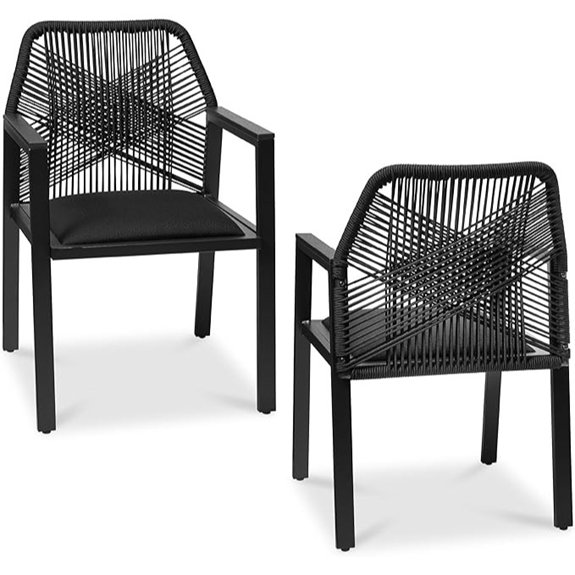 aluminum black outdoor dining chairs