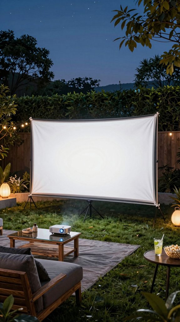 21 Dream Backyard Ideas for the Ultimate Outdoor Escape 14 aluminum frame movie screen