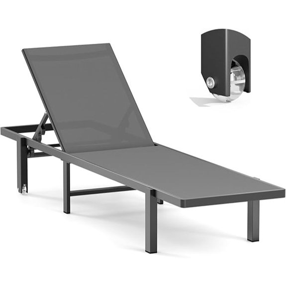 aluminum outdoor chaise with wheels