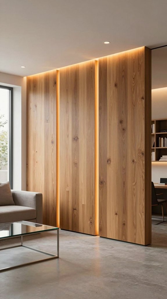 ambient wooden lighting partitions
