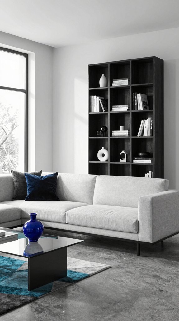 Black and White Interiors: Accent Colors That Complete the Look 13 architectural accents amplify color