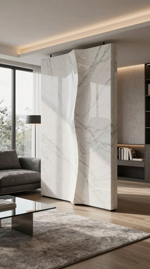 artistic space defining sculptural divider