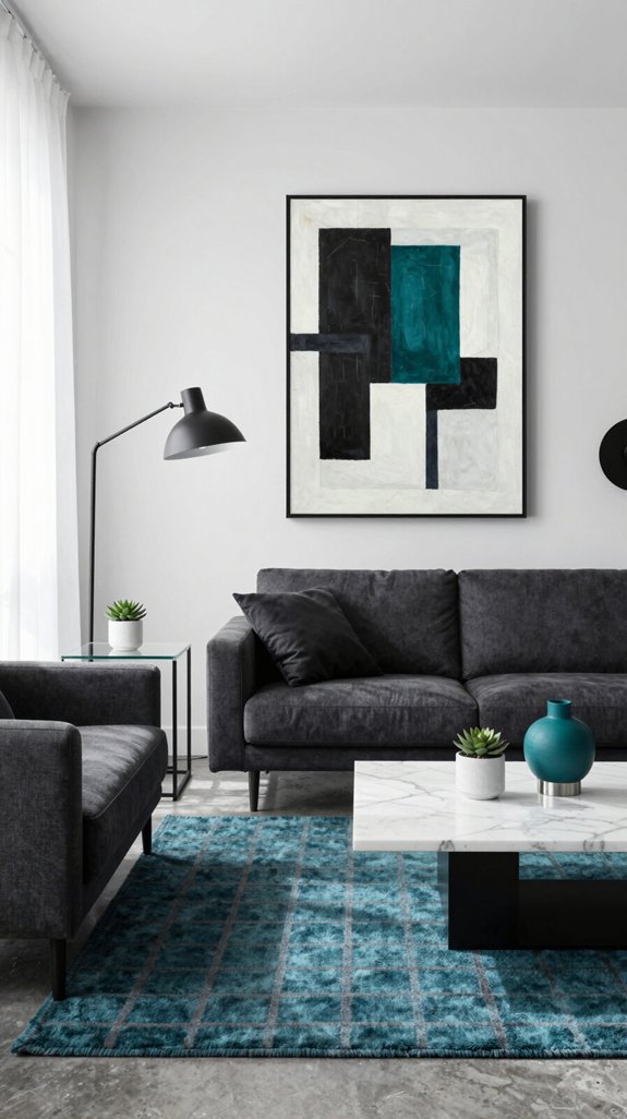 Black and White Interiors: Accent Colors That Complete the Look 18 balanced accent color integration