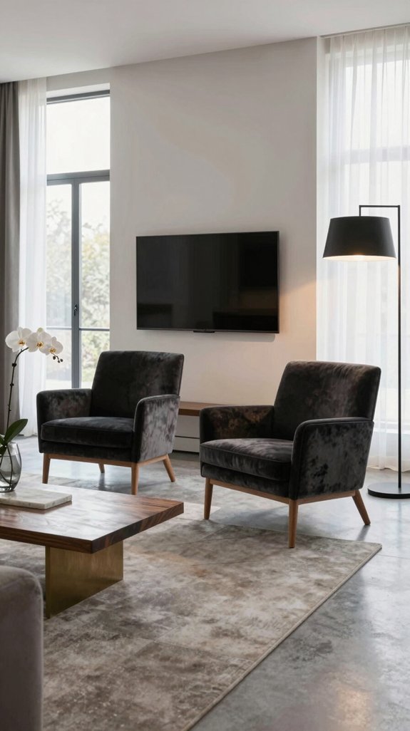 balanced contrast in seating