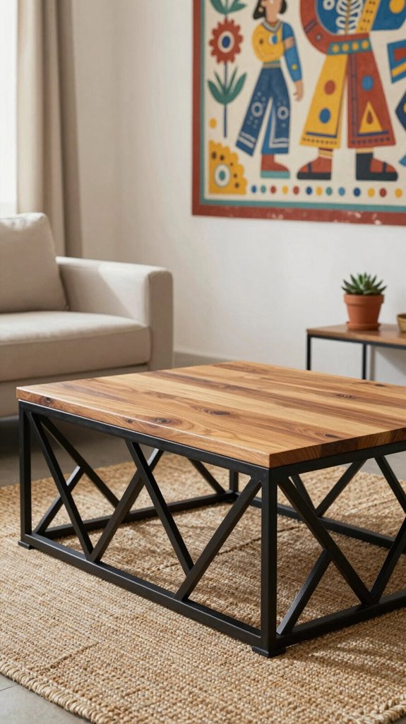 balanced metal and wood