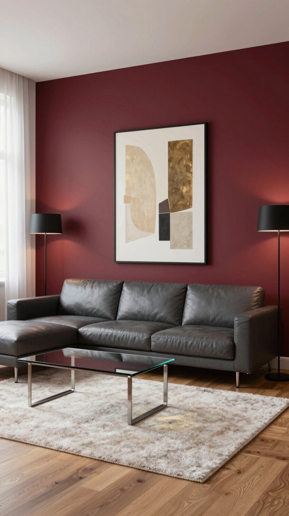 balanced wine red interiors