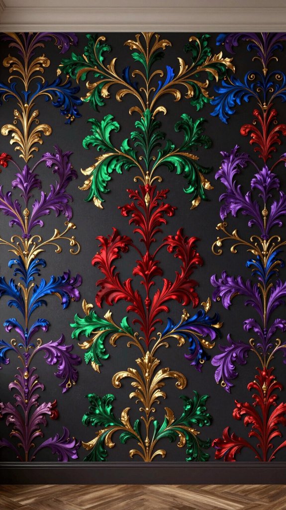 baroque jewel tone wall design