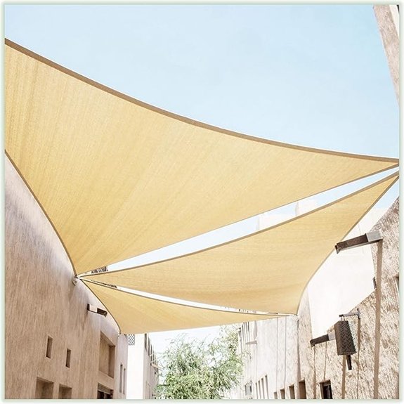 beige uv blocking triangle sail