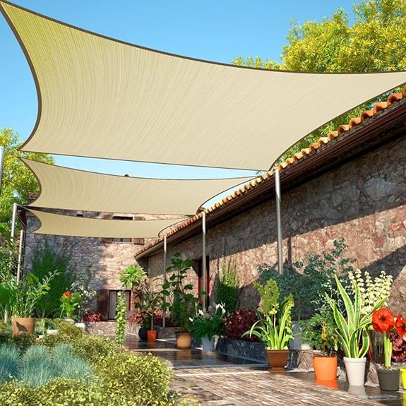 beige uv resistant sun shade