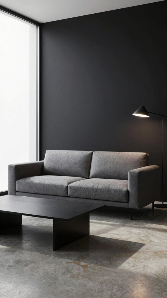 black accents in grey interiors