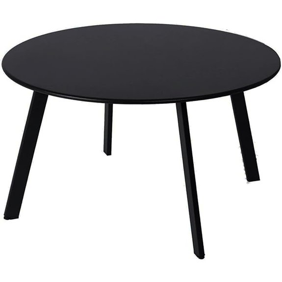 black round steel coffee table
