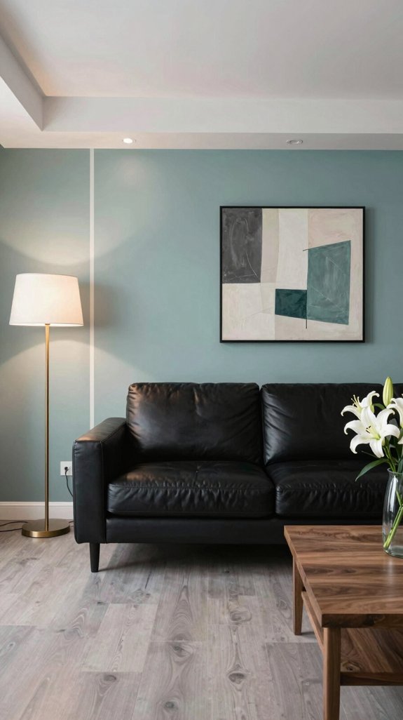 black sofa wall harmony