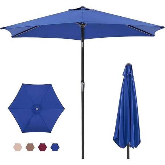 7 Patio Umbrellas That'll Turn Your Backyard Into a Summer Oasis 1 blue 7 5ft patio umbrella
