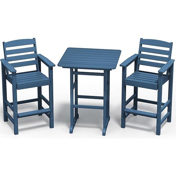 10 Best Outdoor Bistro Sets That Turn Any Patio Into a Chic Retreat 4 blue three piece adirondack set
