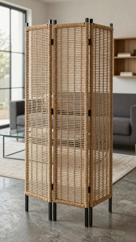 boho rope weave room divider