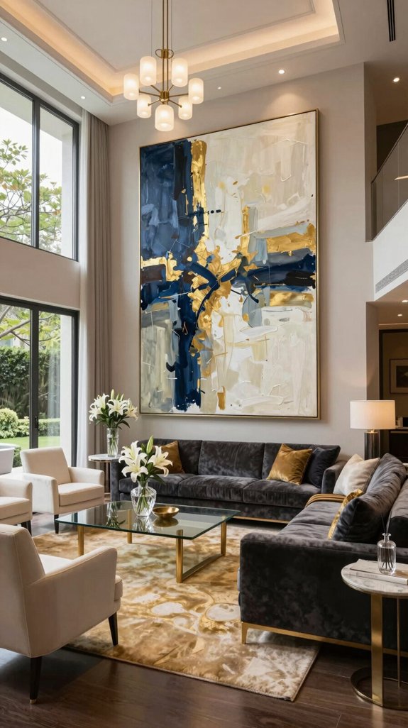 bold abstract artwork anchors design