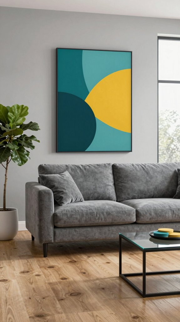 bold accents enliven grey
