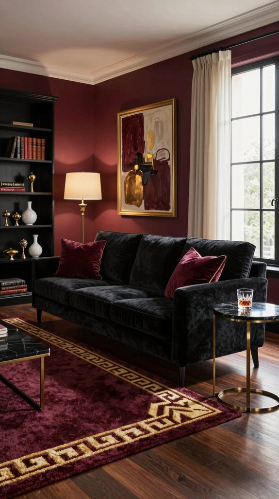 bold burgundy black sophistication