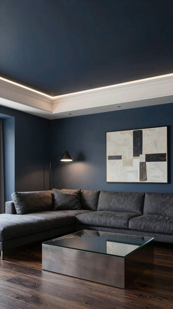 18 Masculine Interior Design Ideas for Living Rooms 14 bold crown molding transformation