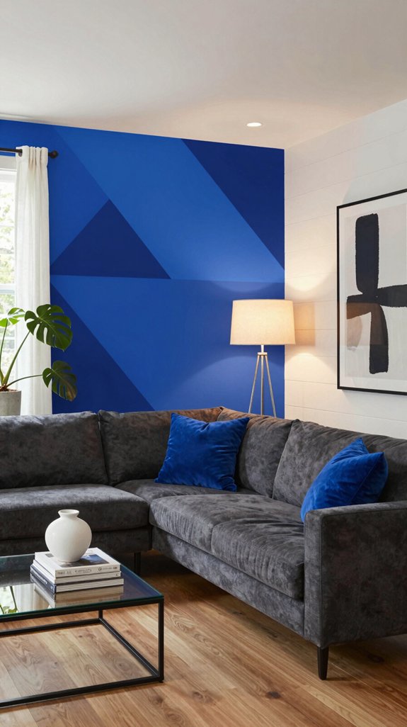bold electric blue accents